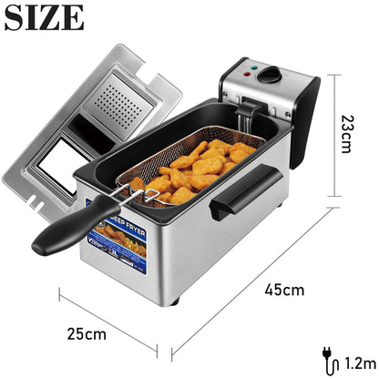 Freidora eléctrica de 3 l para patatas fritas, horno, olla caliente, parrilla para pollo frito, termostato ajustable, cocina Sonifer