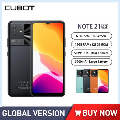 Cubot-teléfono inteligente Note 21, smartphone barato con pantalla HD de 6,56 pulgadas, octa-core, 6GB + 128GB, Android 13, cámara de 50MP, 5200mAh, 4G