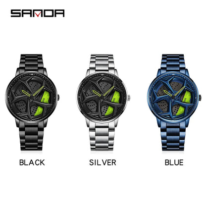 Super Reloj de pulsera de acero inoxidable resistente al agua, Reloj masculino