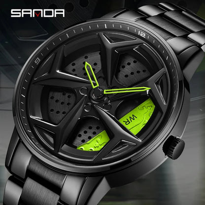 Super Reloj de pulsera de acero inoxidable resistente al agua, Reloj masculino