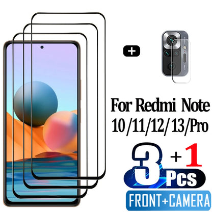 Protectores de pantalla Vidrio Templado Para Xiaomi Redmi Note 10 ,11, 12,13, Pro 5G Protectores de Pantalla Redmi Note 12S 11S 10S Película Protectora Note10 S Película Note11 Glass Redmi Note12 Pro Plus película para de cámara