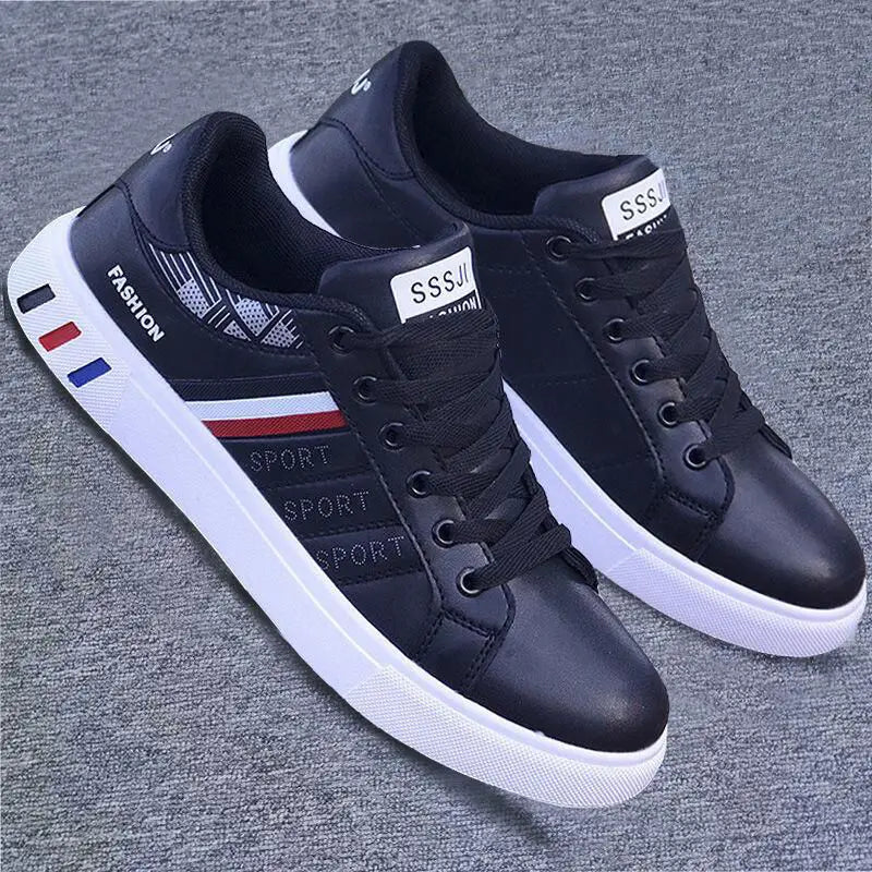 Zapatillas de deporte para hombre, nuevas zapatillas deportivas blancas informales de moda para hombre, zapatillas de tenis planas con cordones y ligeras originales, zapatillas de hombre