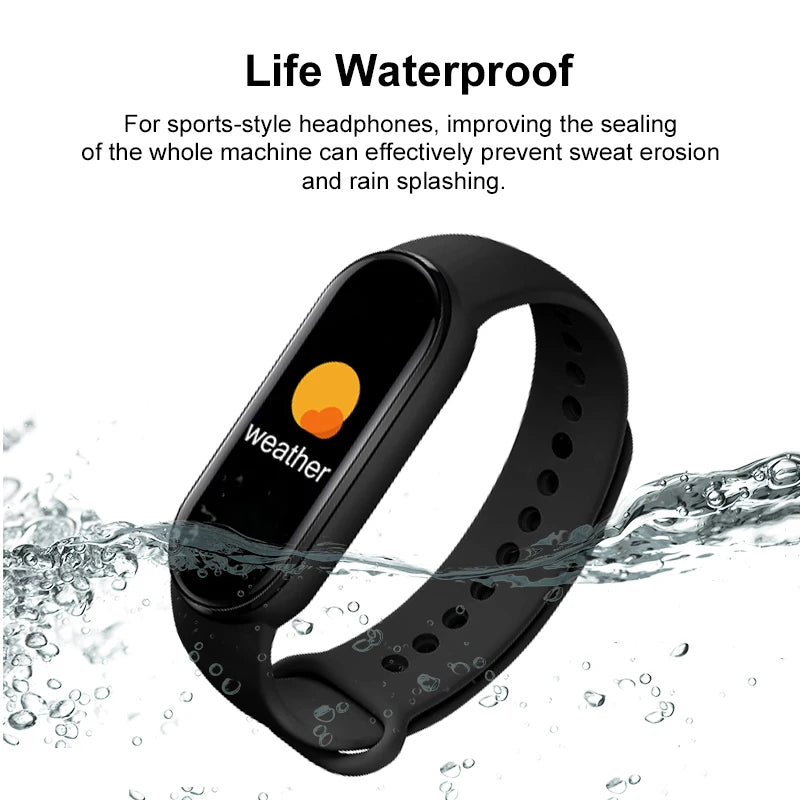 Reloj inteligente M6 para hombre y mujer, pulsera deportiva inteligente para fitness, monitor de frecuencia cardíaca y presión arterial, relojes multifunción a prueba de agua