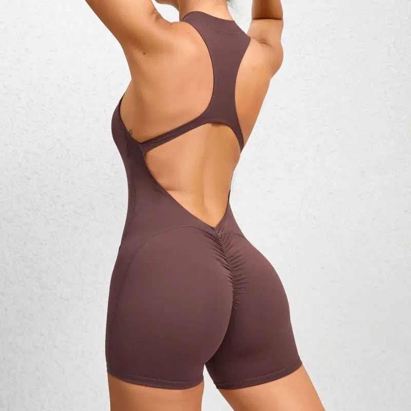 Conjunto de yoga deportivo de una pieza con cremallera y aberturas para mujer, conjunto de gimnasio, conjunto de entrenamiento físico, ropa de entrenamiento para mujer, ropa deportiva académica